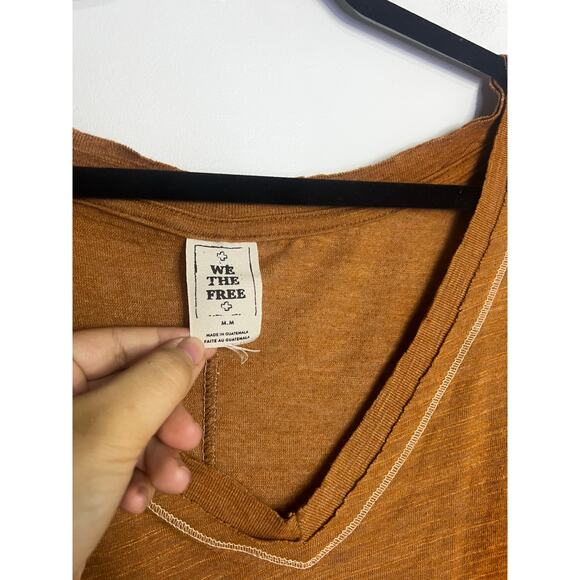 Free People Rust V-Neck Blouse - Picture 4 of 5